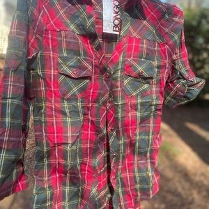 BUY1 GET1 FREE🌺 
Girls plaid shirt size Large NWT